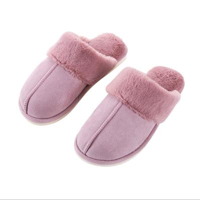 China Fashion Trend Furry Warm Bedroom Unisex Faux Fur Slipper On Non-slip Sole for sale