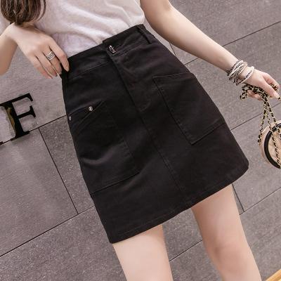 China 2021 summer new high waist denim skirt a-line anti-static short skirt and thin hip skirt for sale