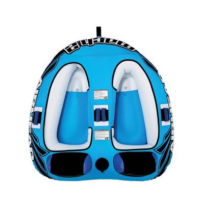 China Heavy-gauge PVC Bladder Water Sport Shy Toddlers 2 Riders Double Tube Towable Kids Jet Ski Inflatable Comfort Cockpit for sale