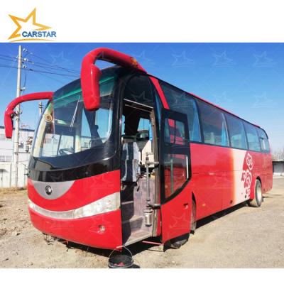 China Luxury bus motor 35 front seats car leather used coach bus used youtong bus rhd for sale