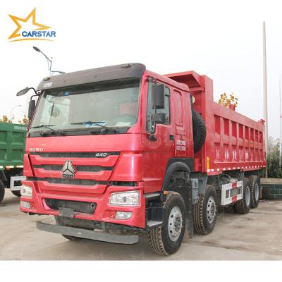 China 12 wheels sinotruk howo 8x4 tipper dump truck 371hp 375 420hp heavy duty used 8x4 dump truck used 4 - 6L for sale