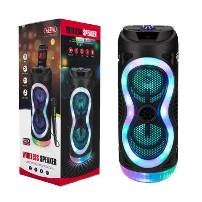 China Factory Price Portable LED Flashing Light Speaker With Led Light 10m Wireless Subwoofer Blue Tooth Speakers For Party for sale