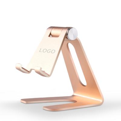 China Free Sample Aluminum Alloy Adjustable Cell Phone Holder Desktop Bracket For iPhone Samsung Tablet iPad Adjustable Cell Phone Stand for sale