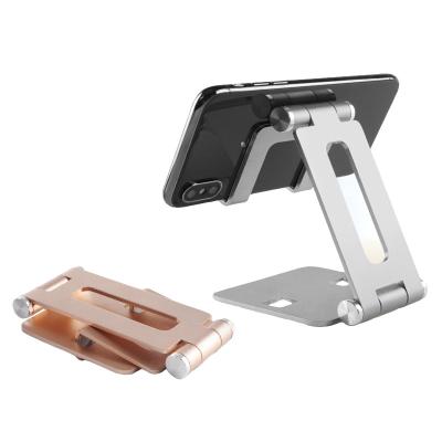 China Dual Adjustable Portable Cell Phone Mount Holder Stand Foldable Foldable Desk Stand for Smartphones Tablets iPads for sale