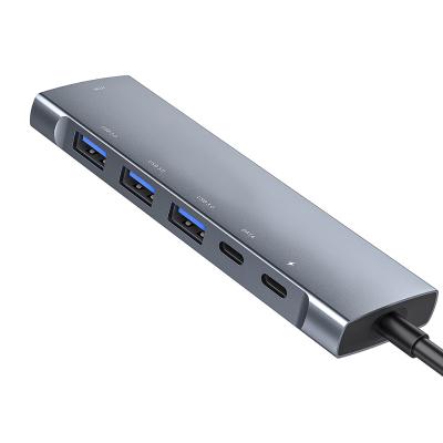 China Mobile Devices 6 .desk Computer In 1 Docking Station High Speed ​​5 Gbps Converter USB 3.0 HUB USB-C Hub Adapter Type-C For Macbook for sale