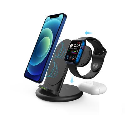 China Mobile Phone/Smart Watch/Earphone Newly 3 in 1 Wireless Charger Stand Multifunctional Fast Charging Mobile Phone Holder Station for iPhone iWatch Airpods for sale