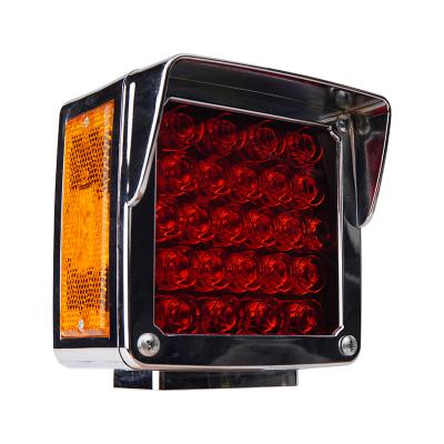 China Square warning light 12V truck side vehicle trailer signal tail light amber red light off-road high-end double-sided label warning for sale