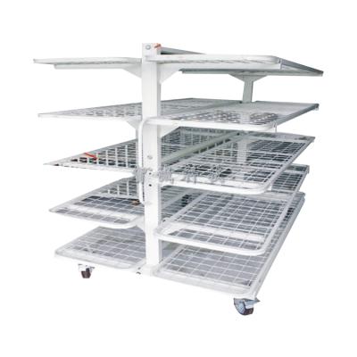 China Industrial Double-Sided Five-Layer Fabric Storage Loose Tool Trolley For Garment Factory for sale