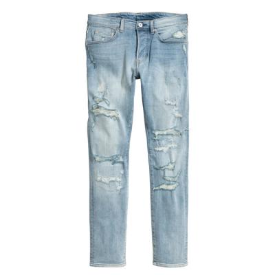 China Low Rise Breathable Custom Mens Distressed Skinny Jeans for sale