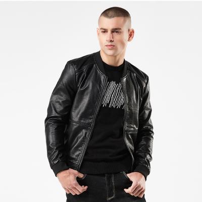 China Viable Factory Custom Mens Motorcycle Slim PU Leather Jacket for sale