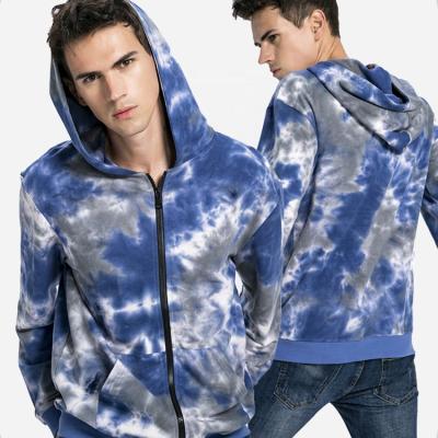 China Anti-Shrink Supply Knitted Fabric Sweatshirt 100% Cotton Sleeve Pullover Tie Dye Hoodies Long For Men for sale