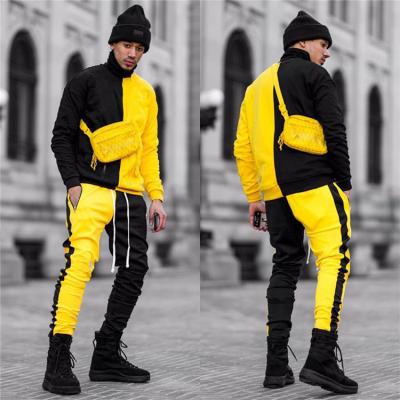 China Wholesale Mens Breathable Color Block Cotton Tracksuit for sale