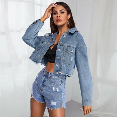 China 2020 Breathable Casual Cropped Jeans Jacket For Women for sale