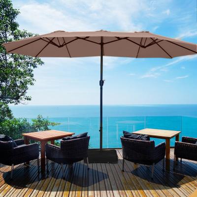 China 15FT Large Patio Modern Wholesale Twin Sided Umbrella Market Outdoor Garden Umbrella for sale