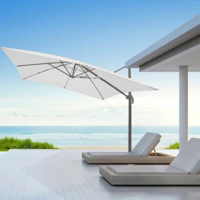 China 3*4M Square Big Outdoor Modern White Garden Parasol Cantilever Roma Umbrella Sun Patio Umbrella Heavy Duty for sale