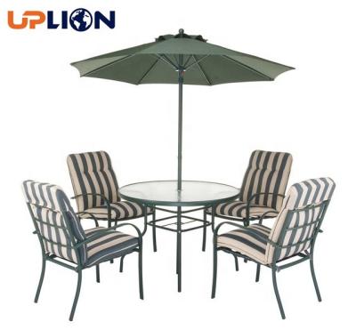 China Uplion 5PCS Durable Aluminum Garden Table Chair Set Patio Dining Set With Cushion Outdoor Furniture for sale