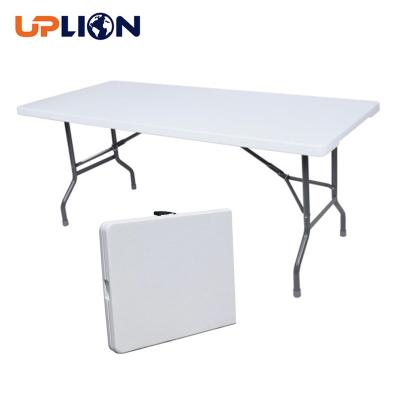 China Uplion 5FT Modern Outdoor Camping Furniture Metal Frame HDPE Plastic Portable Cheap Folding Table for sale