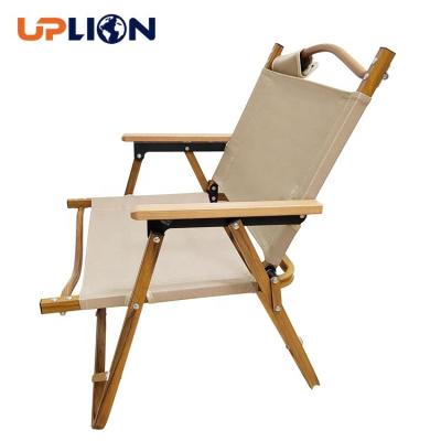 China Small Portable Picnic Portable Aluminum Wooden Wood Effect Frame Uplion Metal Folding Cloth Lightweight Outdoor Camping Chair for sale