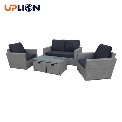 China Modern Outdoor Furniture Hot Sale Garden Patio Furniture Outdoor Uplion Rattan Sofa Set for sale