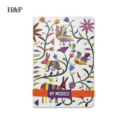 China Hardcover Customized Printing PU Leather Office Supplier Stationery Women Notebook with Elastic Closure for sale