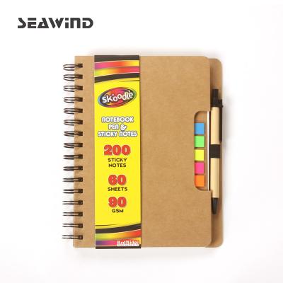 China Spiral Notepad Spiral Coils, Notepads Lined, Simple Grid Printing Recycled Paper Spiral Notebook 2021 for sale