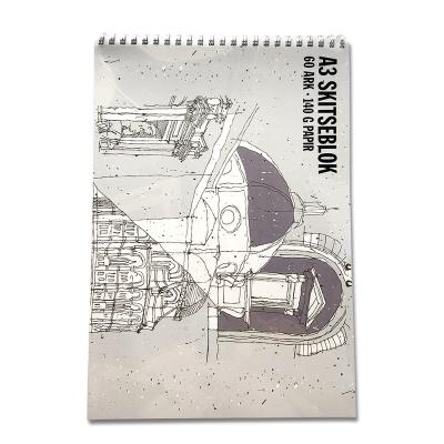 China Custom Spiral Notebook Sketch Book Drawing Pad Hardcover Sketchbook Pad for sale