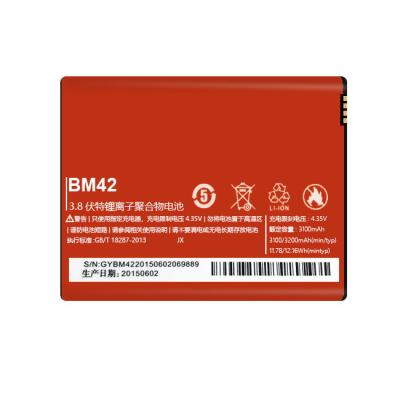 China Msds 12.16Wh 3100mAh BM42 Mobile Phone for xiaomi Redmi Note bulk 3.8v lithium ion battery for sale