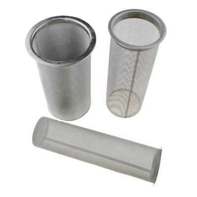 China Customized Reusable By Manufacturer Mesh Filter Stainless Steel 304 316 Stainless Steel Cylindrical Canister Filter for sale