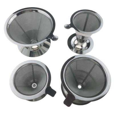 China 304 Stainless Steel Double-Layer Drip Coffee Pot Filter Coffee Filter Stocked Drip Device for sale