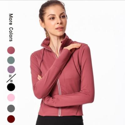 China Wholesale Anti-UV Yoga Jacket Coat Women Zipper Casual Gym Sports Fitness Jacket With Thumb Holes for sale