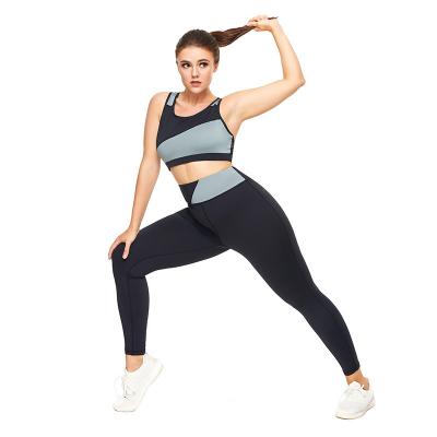 China Breathable Fat Women 2 Piece Gym Wear Big Size Ladies Sports Bra Plus Size Activewear Yoga Sets for sale