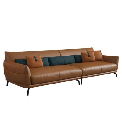 China Modern Italian Minimalist Hotel Lobby Home Revolving Living Room Leather Low Sofa Three Four for sale