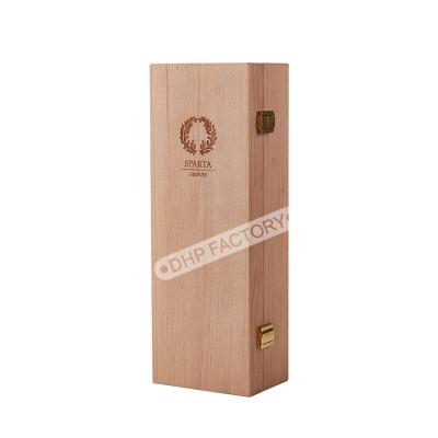 China Materials Wholesale Recycled Luxury Simple Red Wine Boxes Customized Wooden Wine Gift Box for sale