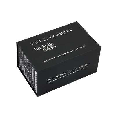 China High Quality Custom Printed Paper Box Recycled Materials Matte Black Rigid Cardboard Magnetic Closure Folding Shoe for sale