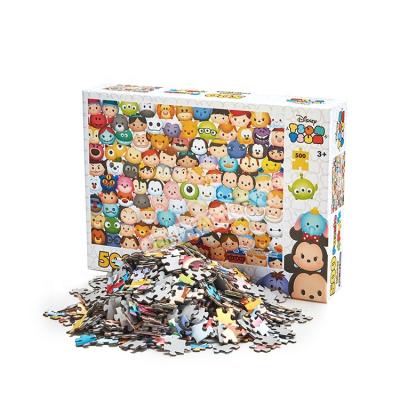 China Toy New Arrivals Wholesale Custom Cartoon 100 500 1000 2000 pieces OEM Kids Games CMYK Printing Paper Cardboard Hard Puzzles for sale