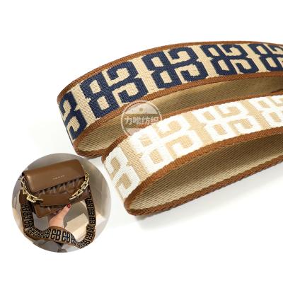 China Popular Good Quality Stock 38mm Thick Polyester Bags Belts Women Bag Straps Textile Jacquard Straps for sale