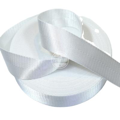 China Good Quality Durable White Herringbone Imitation Nylon Belts Webbing Polyester Bags Ties Jacquard Woven Band for sale