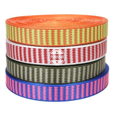 China Durable Polyester Garments Stripe Jacquard Strap Wholesale Luggage Bags Main Chain Strap for sale