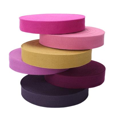 China Sustainable Wholesale Price Thick Cotton Webbing 1.8mm Eco-Friendly Multicolor Custom Bag Ties Polyester Bands for sale