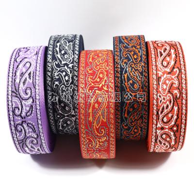 China 2022 New Arrival Durable Factory Style Ethnic Colors Belts Eco-friendly 50mm Jacquard Tape Polyester Bag Straps Straps for sale