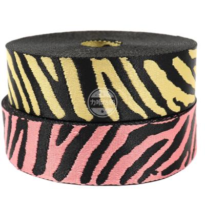 China Durable Factory New 5cm 2 Inch Many Colors Zebra Jacquard Belt Bag Straps Eco-Friendly Polyester Woven Webbing for sale