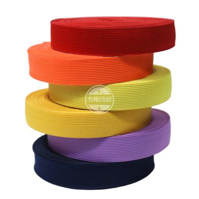 China Elastic Knitted Elastic Bands 20mm 25mm 1 Inch Wide Colors Bags Elastic Home Webbing Polyester Textiles Bandage for sale