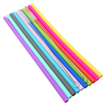 China Sustainable Washable Reusable Silicone Straws For Kids Drinking for sale