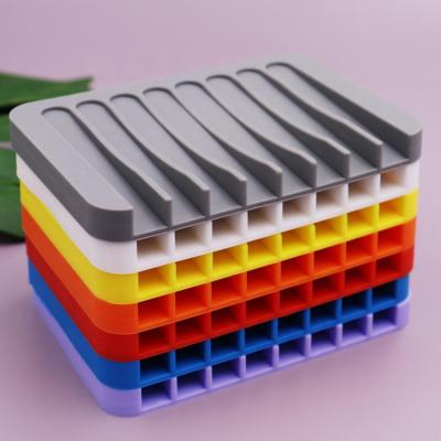 China Modern Silicone Soap Box Suitable For Bathroom Camping Gym Silicone Plastic Soap Dish Container for sale