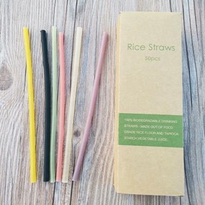 China Disposable Wholesale 100% Natural Biodegradable Mix Color Eco-friendly Rice Straw for sale