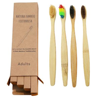 China Wholesale BPA Free Logo Eco Friendly Bamboo Toothbrush Battery Operated Custom Set of 4 Packs for sale