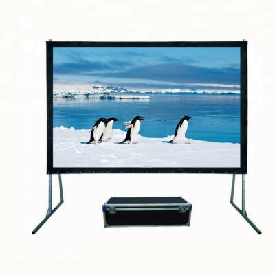 China Quick Fold 150 Inch Format 16:9 Quick Fold Projection Screen With Aluminum Frame And Flight Case for sale