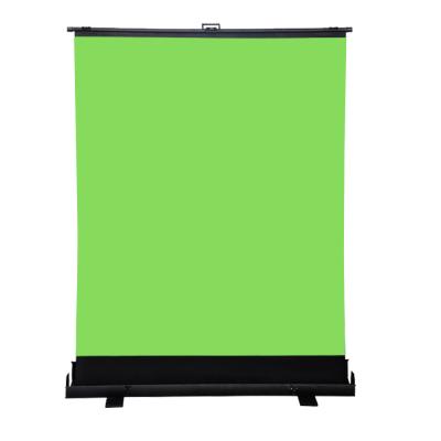 China 70 Inch 1:1 Aspect Ratio Floor Pull Up Screen Traction Stand Green Green Screen for sale