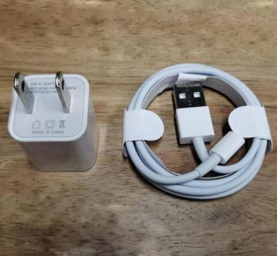 China Mobile Phone/Tablet/MP3/MP4 USA EU 5w USB Charger With Cable Adapter Fast Charger With Original 2.1A USB Cable For iPhone 6 7 8 9 for sale