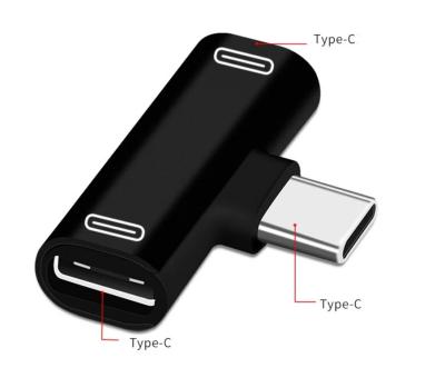 China MP3/MP4 Player 2 in 1 Type C Splitter Adapter Type C Music Adapter USB C Splitter Charging Transformer For Samsung Huawei for sale